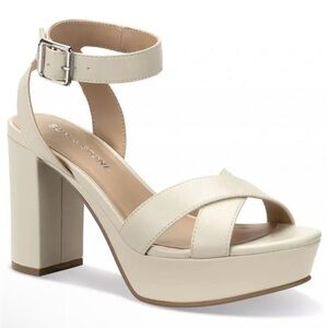 Sun + Stone Lillah Block heel Platform Dressy Sandals in Bone